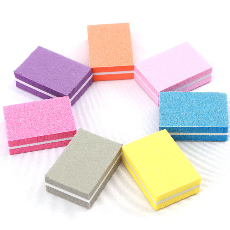 Mini Nail Files Double-sided Blocks, Colorful Sponge Nail Buffers, Polishing Nail Art Tools for Manicure