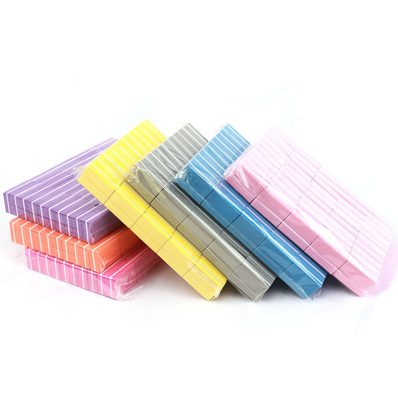 Mini Nail Files Double-sided Blocks, Colorful Sponge Nail Buffers, Polishing Nail Art Tools for Manicure
