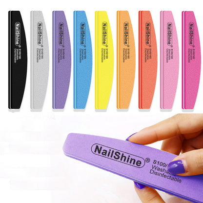 Halfmoon Nail Buffers File Tools, Dual Side 100/180 Polishing Grinding, Manicure Pedicure Essentials