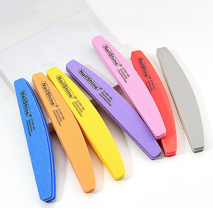 Halfmoon Nail Buffers File Tools, Dual Side 100/180 Polishing Grinding, Manicure Pedicure Essentials
