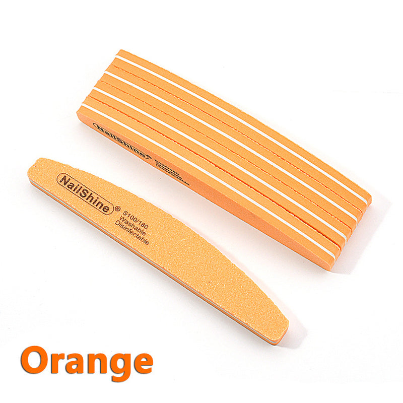 Halfmoon Nail Buffers File Tools, Dual Side 100/180 Polishing Grinding, Manicure Pedicure Essentials
