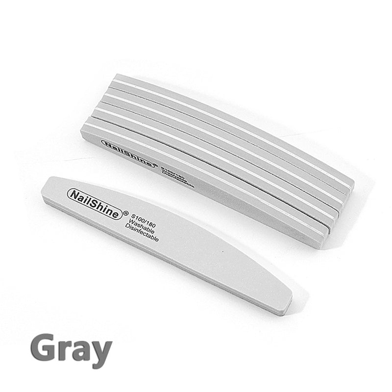 Halfmoon Nail Buffers File Tools, Dual Side 100/180 Polishing Grinding, Manicure Pedicure Essentials