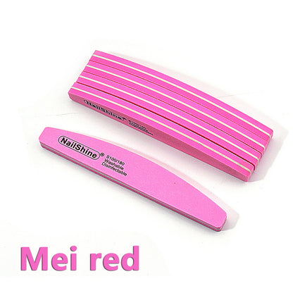 Halfmoon Nail Buffers File Tools, Dual Side 100/180 Polishing Grinding, Manicure Pedicure Essentials