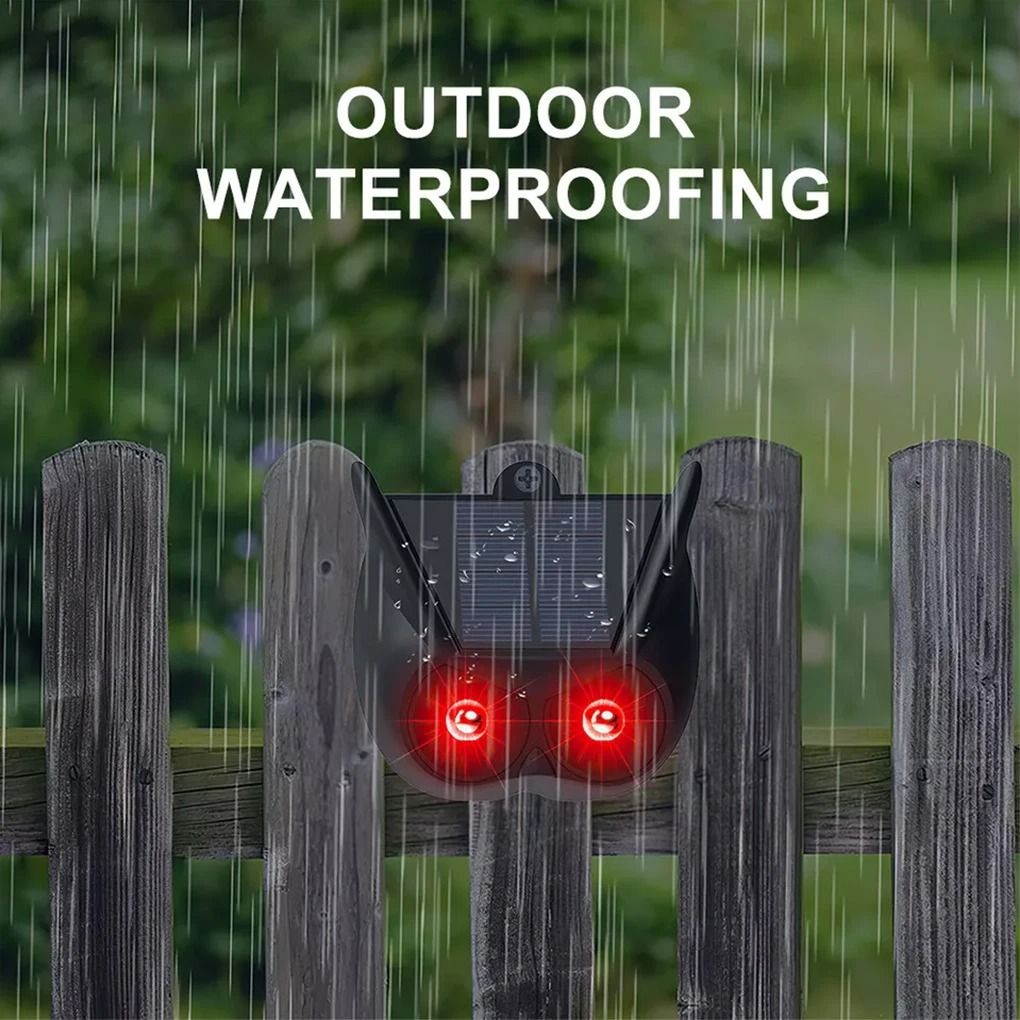 Solar Powered Ultrasonic Animal Repellent IP55 Waterproof Motion Sensor Wildlife Deterrent 3