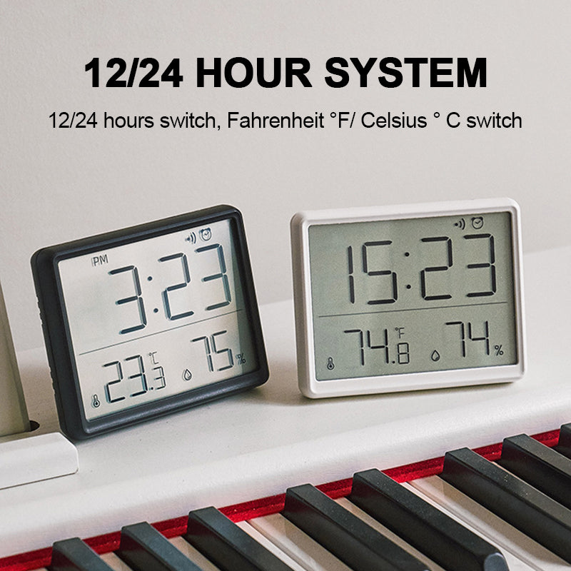 Ultra Thin Alarm Clock LCD Large Screen Digital Temperature Hygrometer, Simple Magnetic Desk Decoration Clocks
