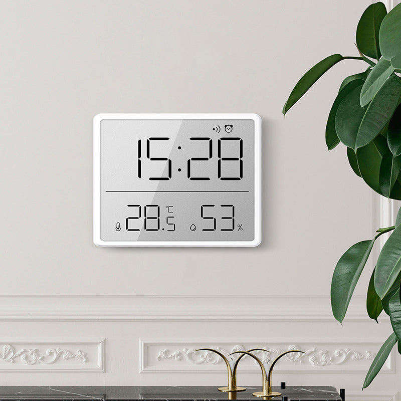 Ultra Thin Alarm Clock LCD Large Screen Digital Temperature Hygrometer, Simple Magnetic Desk Decoration Clocks