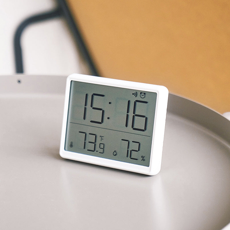 Ultra Thin Alarm Clock LCD Large Screen Digital Temperature Hygrometer, Simple Magnetic Desk Decoration Clocks