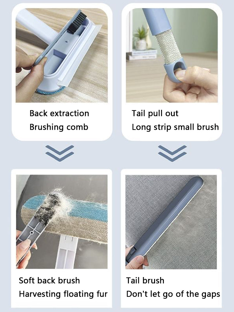 Long Handle Multifunctional Pet Hair Remover Brush, Cat Dog Fur Cleaner & Manual Window Cleaning Brush Tool