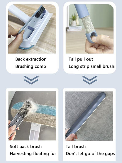 Long Handle Multifunctional Pet Hair Remover Brush, Cat Dog Fur Cleaner & Manual Window Cleaning Brush Tool