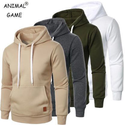 Mens Casual Hooded Pullover, Lightweight Streetwear Sweatshirt with Drawstring Hood & Collar