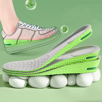 Air Cushion Height Increase Insoles, Breathable Sweat and Anti-Odour Insole, Shock Absorbing Insole for Sports Shoes