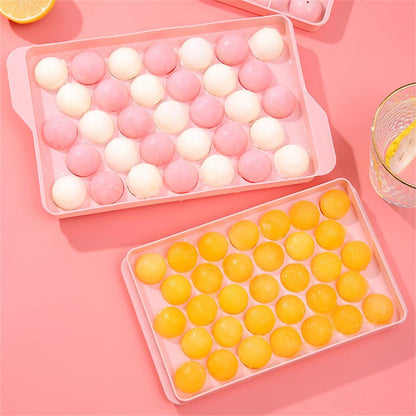 3D Round Ice Cube Tray With Lid Ice Ball Maker Compartment Ice Cube Model Box For Homemade Ice Crea 3