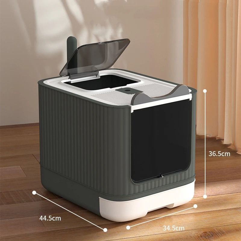 Enclosed Cat Litter Box With UV Light For Odor Control 4