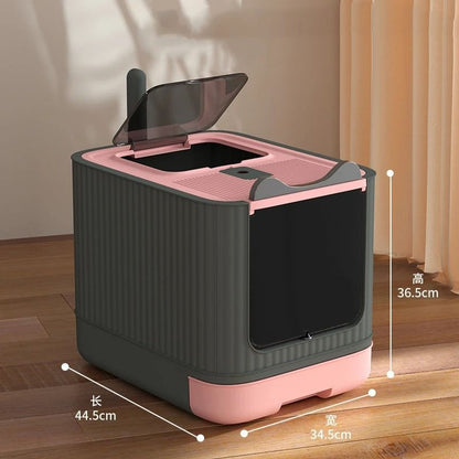 Enclosed Cat Litter Box With UV Light For Odor Control 5