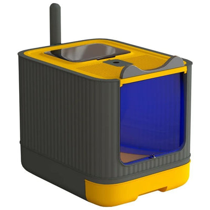 Enclosed Cat Litter Box With UV Light For Odor Control 7
