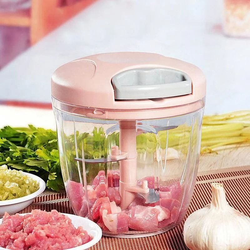 Manual Meat And Vegetable Chopper Garlic Press Crusher 500ml 900ml 12