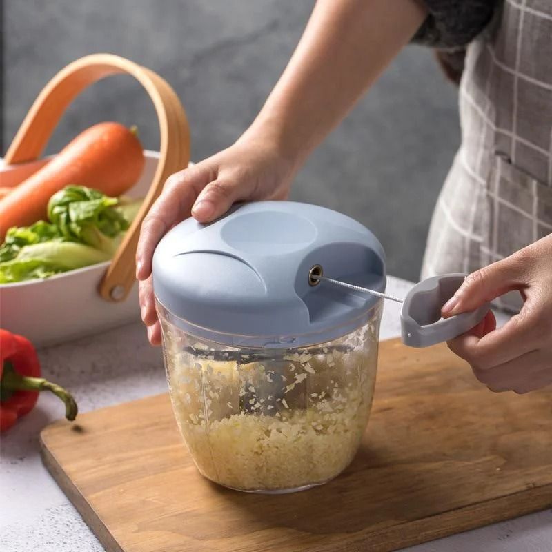 Manual Meat And Vegetable Chopper Garlic Press Crusher 500ml 900ml 2