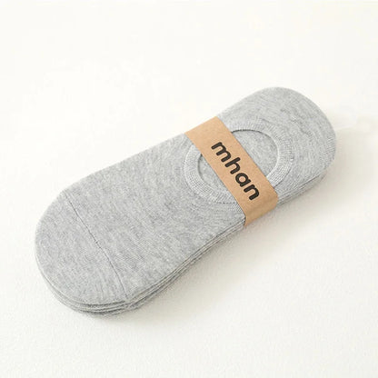 5Pair Lot Of Fashion Happy Mens Boat Socks Silicone Grip Invisible Cotton Ankle Socks 6