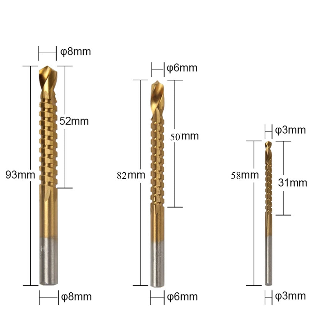 6Pcs Titanium Step Drill Bit Set, High-Speed Steel Milling Cutter for Woodworking, Metal, and Core Hole Opening