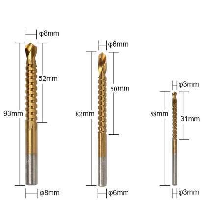 6Pcs Titanium Step Drill Bit Set, High-Speed Steel Milling Cutter for Woodworking, Metal, and Core Hole Opening