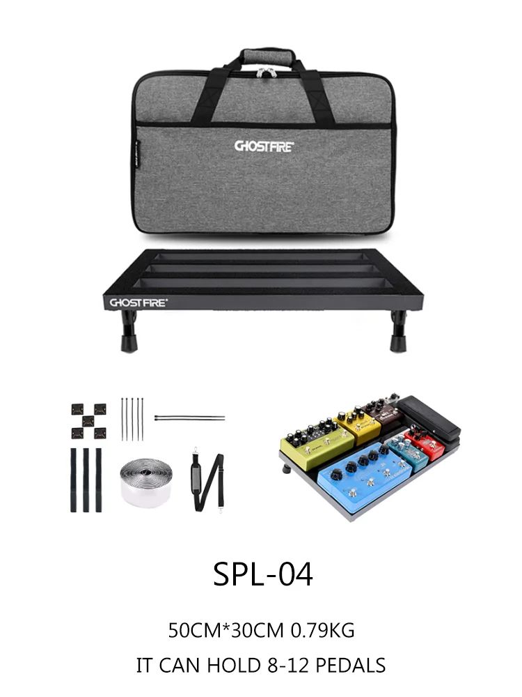 Ghost Fire Aluminum Alloy Super Light Portable Guitar Pedal Board Multiple Sizes Effect Pedalboard  9