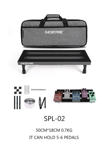 Ghost Fire Aluminum Alloy Super Light Portable Guitar Pedal Board, Multiple Sizes Effect Pedalboard with Carry Bag
