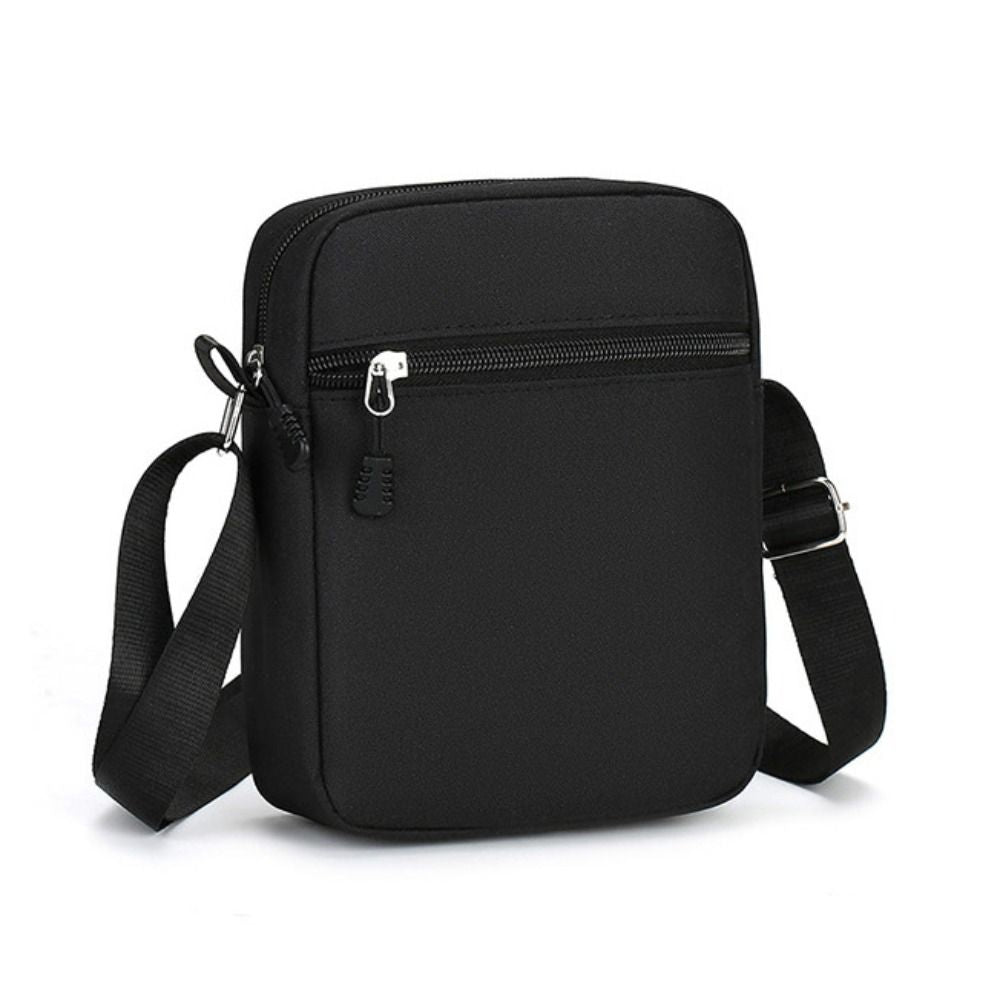 Durable Oxford Shoulder Bag, Mini Black Mobile Phone Bag Waist Pack for Men, Secure Crossbody Travel Pouch