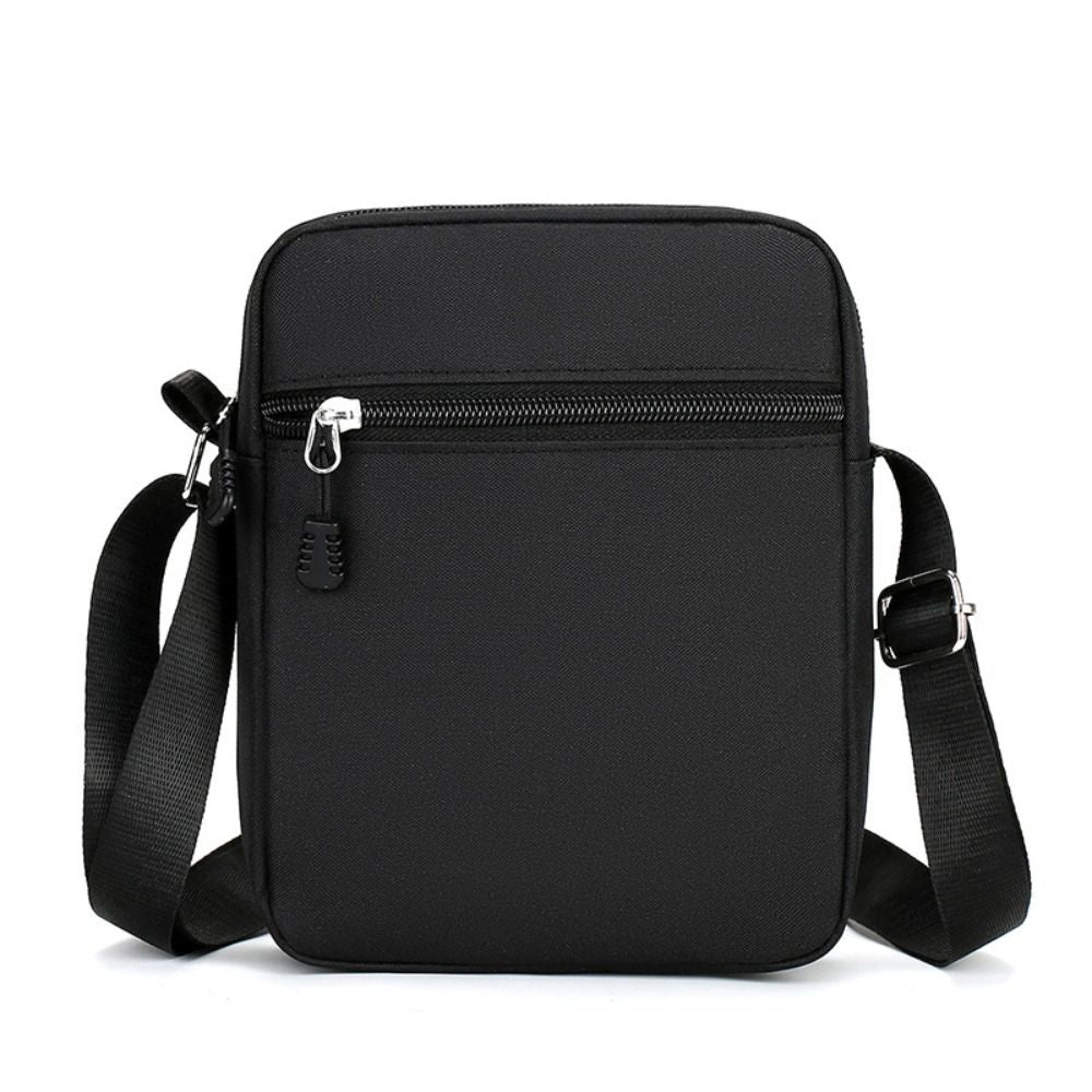 Durable Oxford Shoulder Bag, Mini Black Mobile Phone Bag Waist Pack for Men, Secure Crossbody Travel Pouch