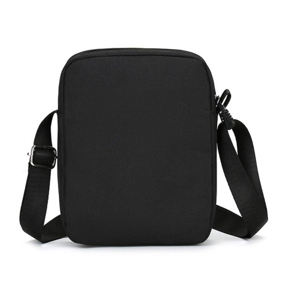 Durable Oxford Shoulder Bag, Mini Black Mobile Phone Bag Waist Pack for Men, Secure Crossbody Travel Pouch