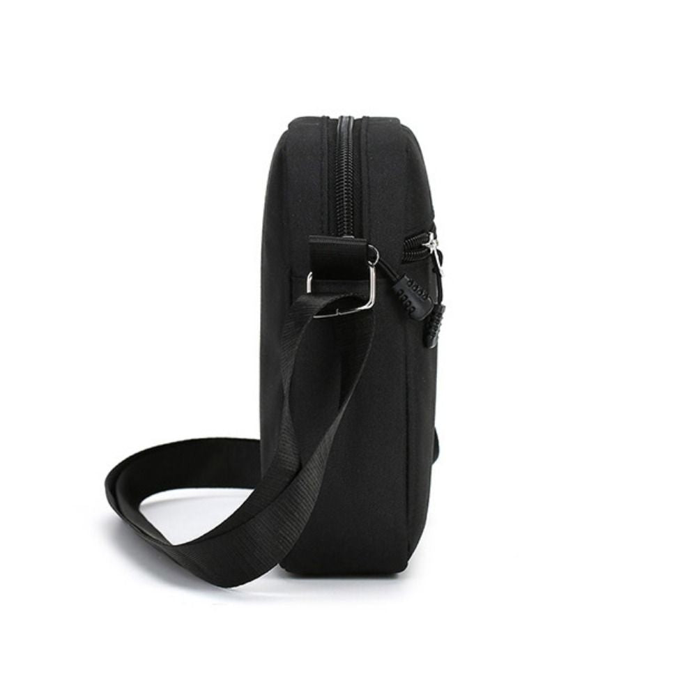 Durable Oxford Shoulder Bag, Mini Black Mobile Phone Bag Waist Pack for Men, Secure Crossbody Travel Pouch
