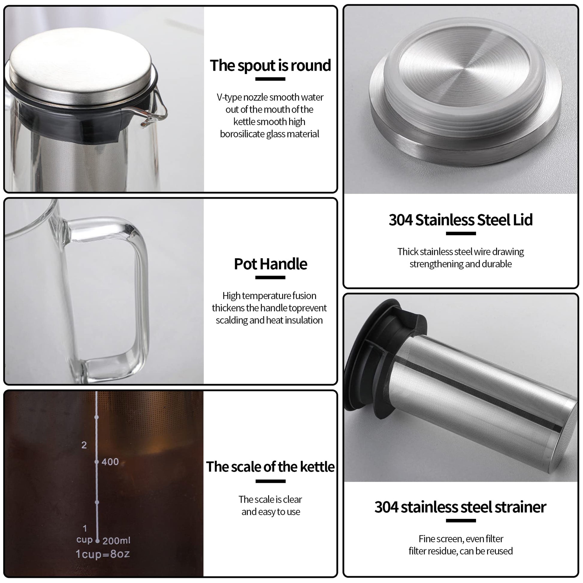 Leeseph Airtight Cold Brew Iced Coffee Maker and Tea Infuser, Glass Carafe with Stainless Steel Filter