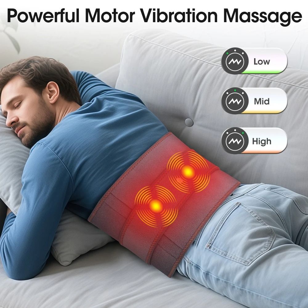 Electric Heating Waist Massager Belt With Vibration And Hot Compress 3 Gear Adjustment 4