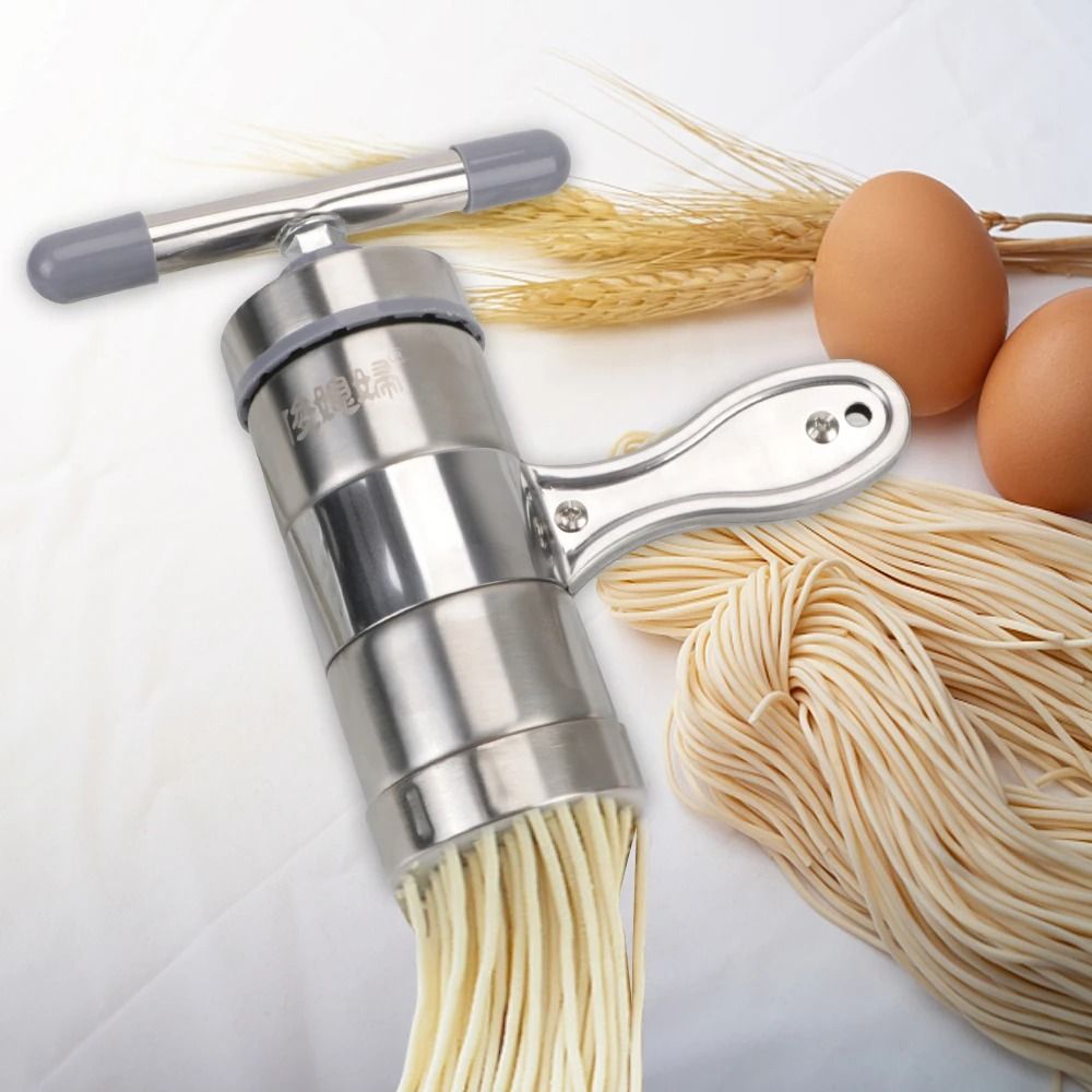 Stainless Steel Manual Pasta Press Noodle Maker And Fruit Juicer With 5 Molds 1