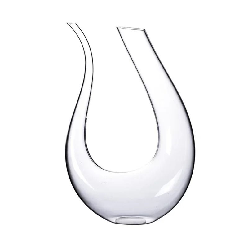 Handmade Crystal Wine Decanter 1500ml Elegant U Shape For Red Wine And Brandy 6