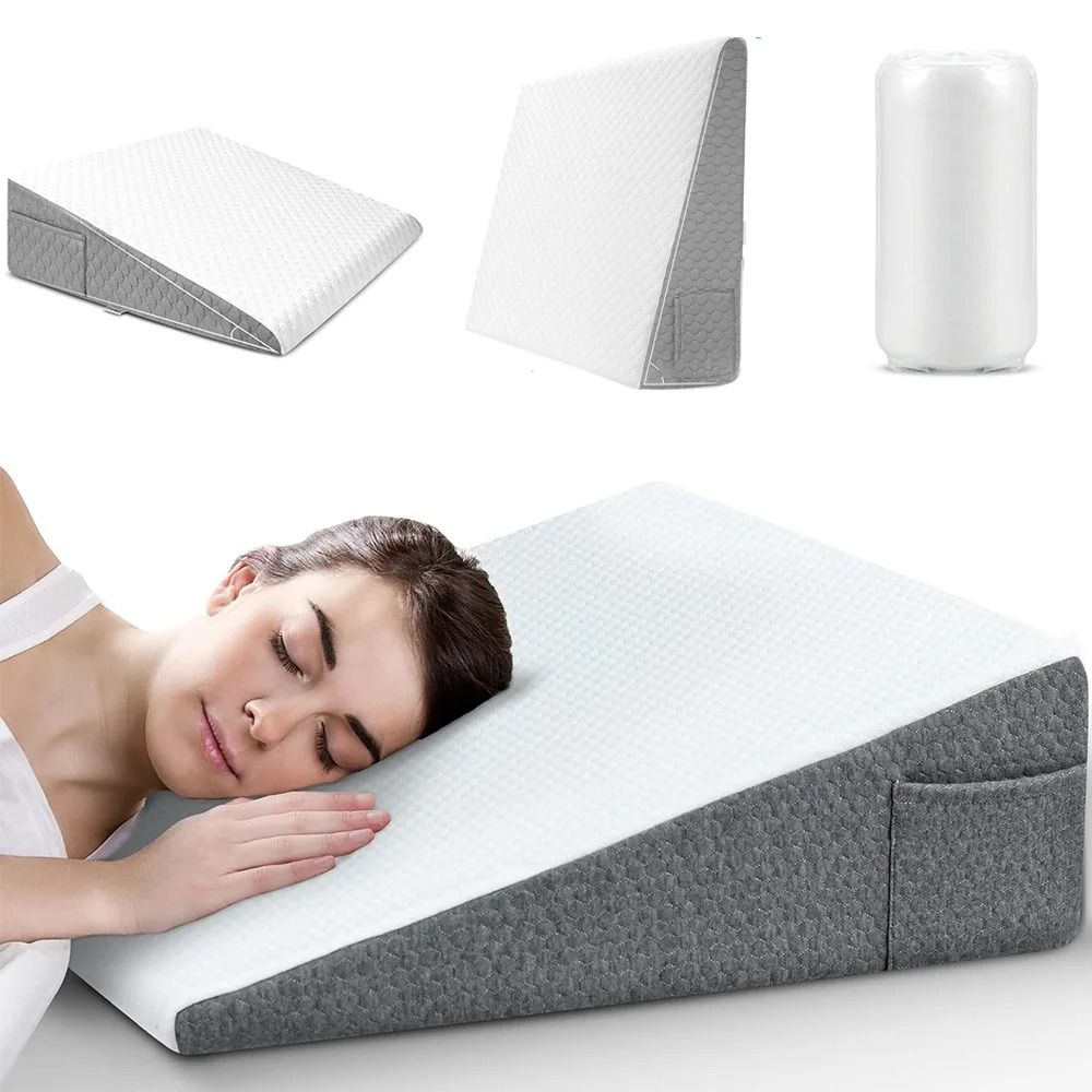 Memory Foam Bed Wedge Pillow for Sleeping and Leg Elevation