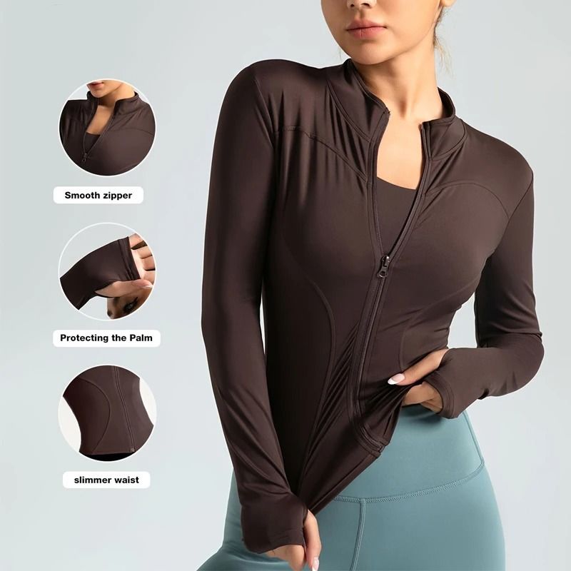 Breathable Seamless Cropped Sports Jacket for Women