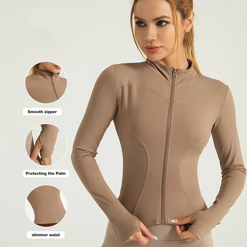 Breathable Seamless Cropped Sports Jacket For Women 1