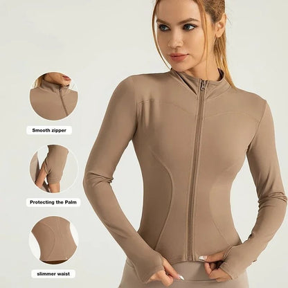 Breathable Seamless Cropped Sports Jacket For Women 1