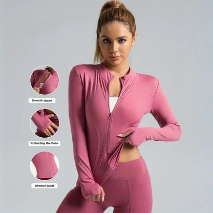 Breathable Seamless Cropped Sports Jacket For Women 2