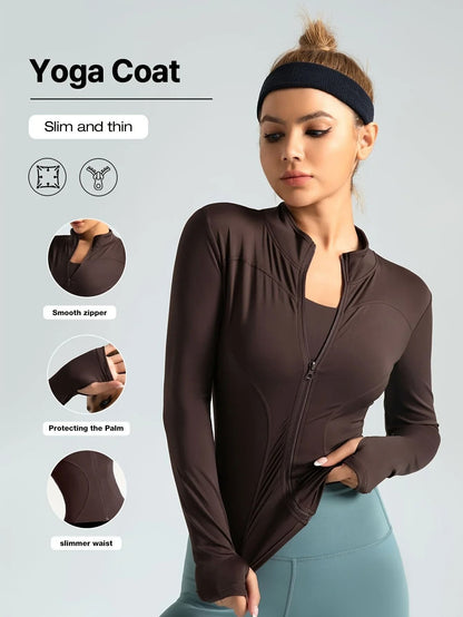 Breathable Seamless Cropped Sports Jacket For Women 6