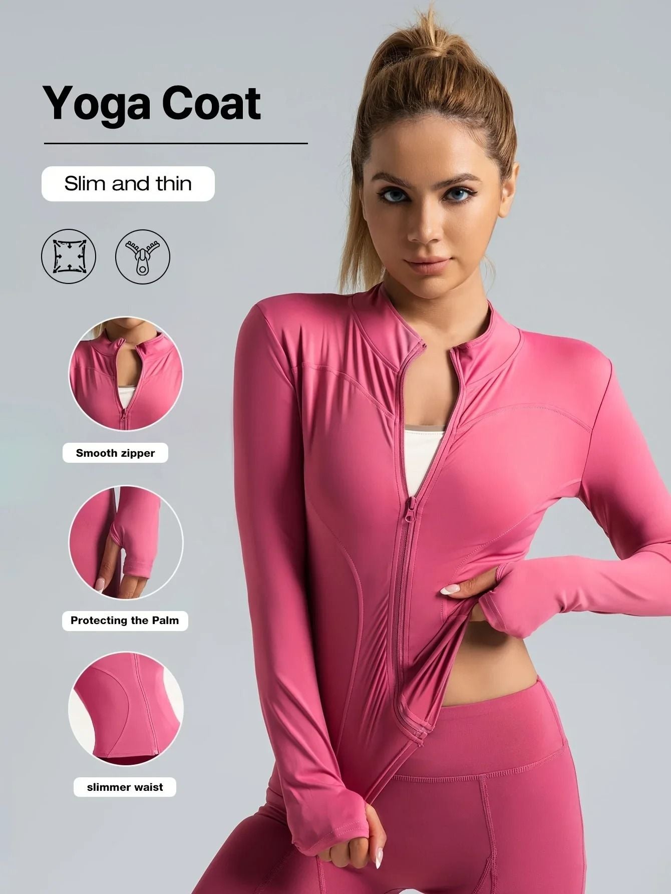 Breathable Seamless Cropped Sports Jacket For Women 17