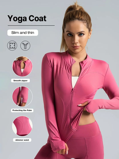 Breathable Seamless Cropped Sports Jacket For Women 17