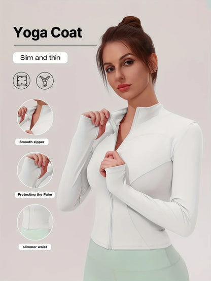Breathable Seamless Cropped Sports Jacket For Women 8