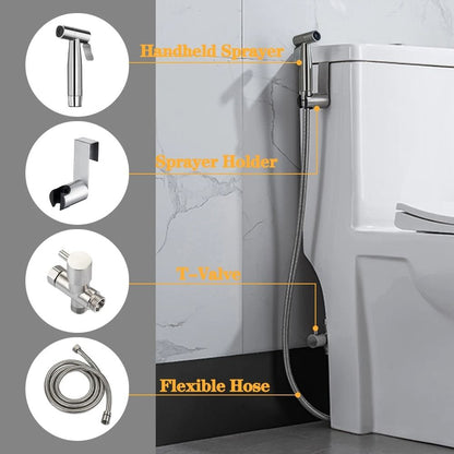 Stainless Steel Handheld Bidet Sprayer Kit For Bathroom With SelfCleaning Shower Head 3