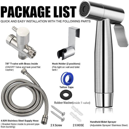 Stainless Steel Handheld Bidet Sprayer Kit For Bathroom With SelfCleaning Shower Head 6