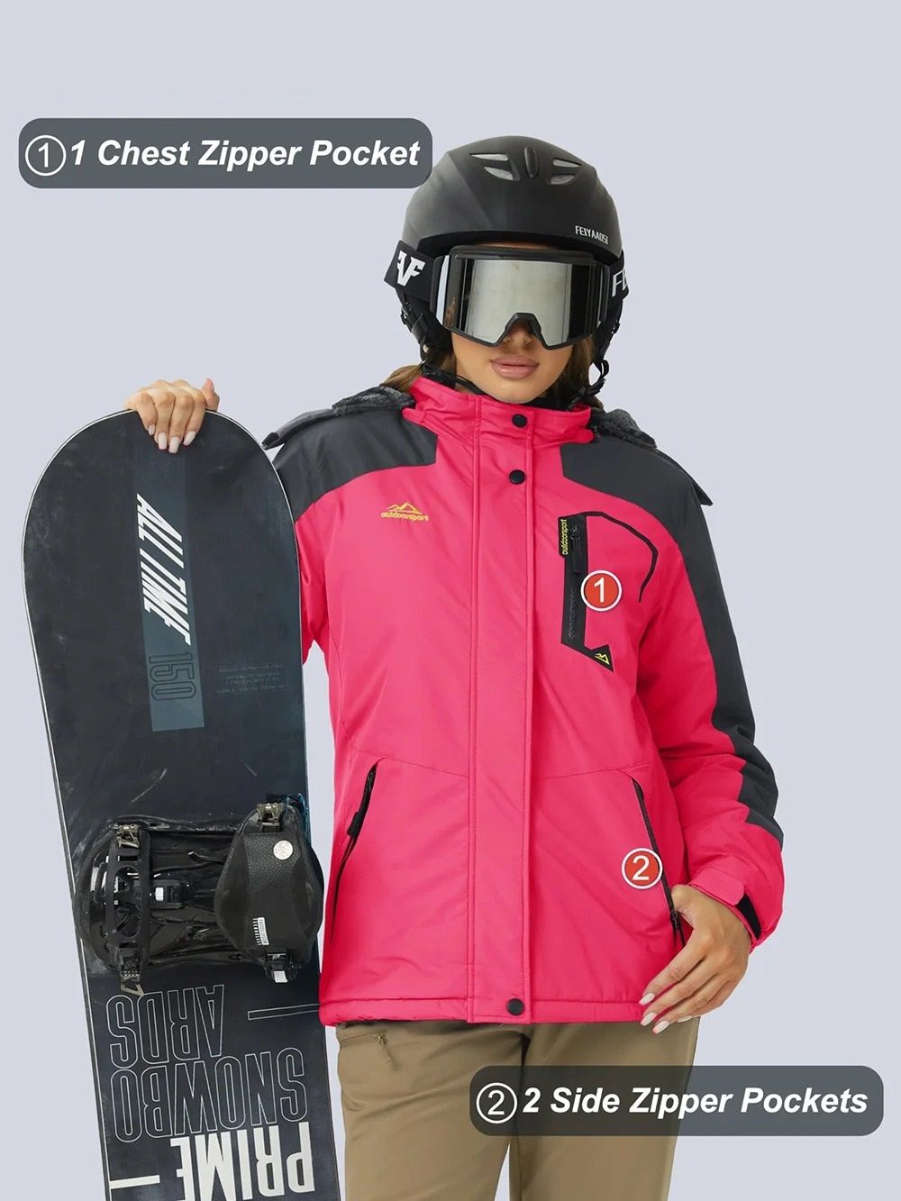 Waterproof Thermal Ski Jacket For Women 1
