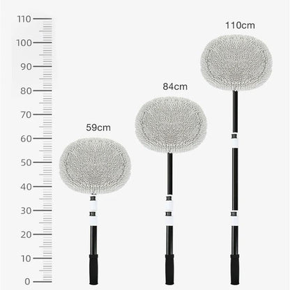 Telescopic Car Wash Brush With 15 Degree Bend And Rotating Chenille Mop Head 6