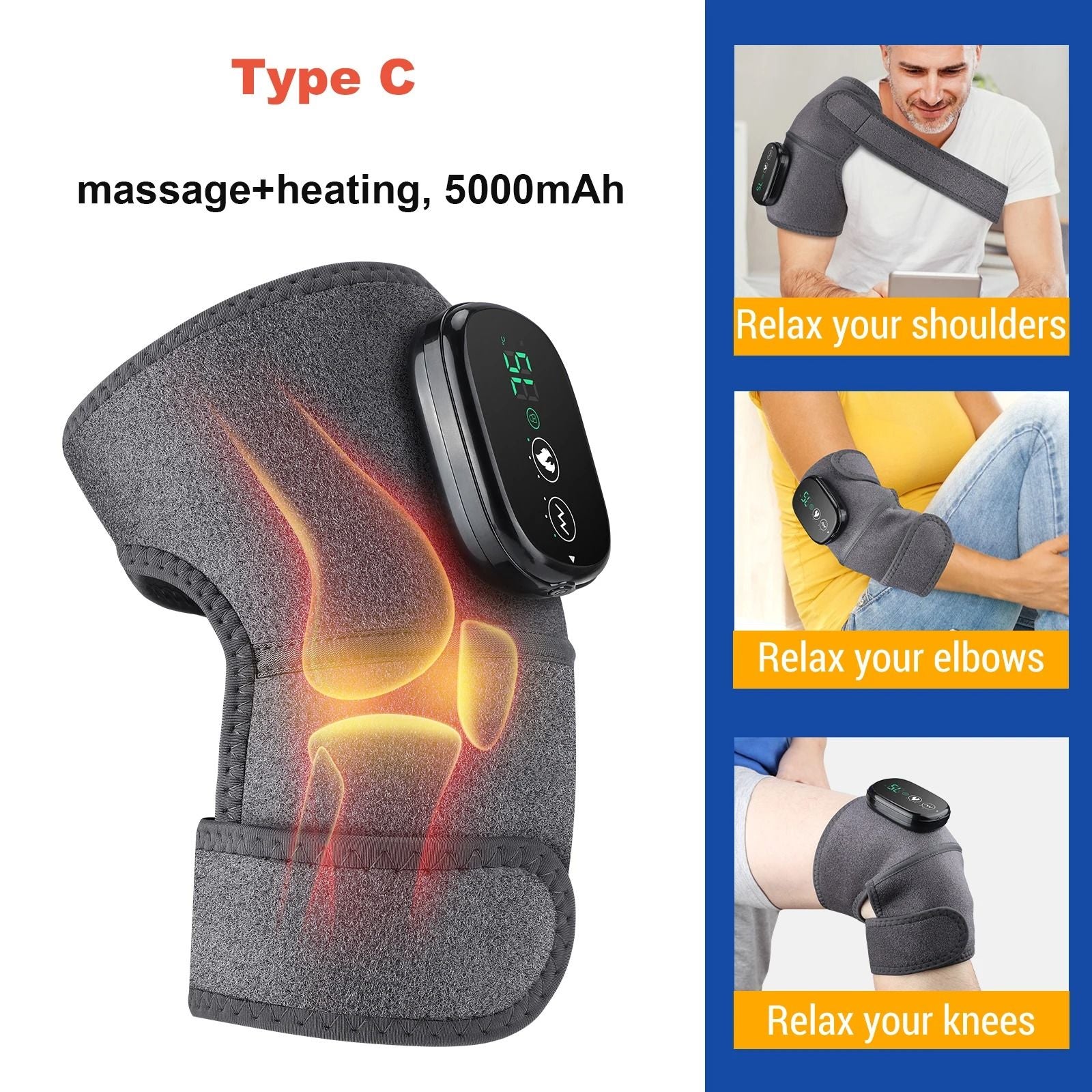 Electric Heated Shoulder Brace With Adjustable Heat And Massage Support Strap 10