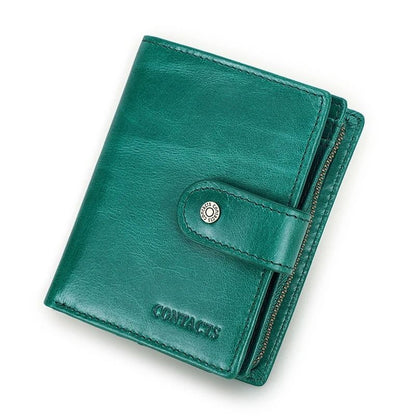 Genuine Leather RFID Blocking Wallet With Coin Pocket 10