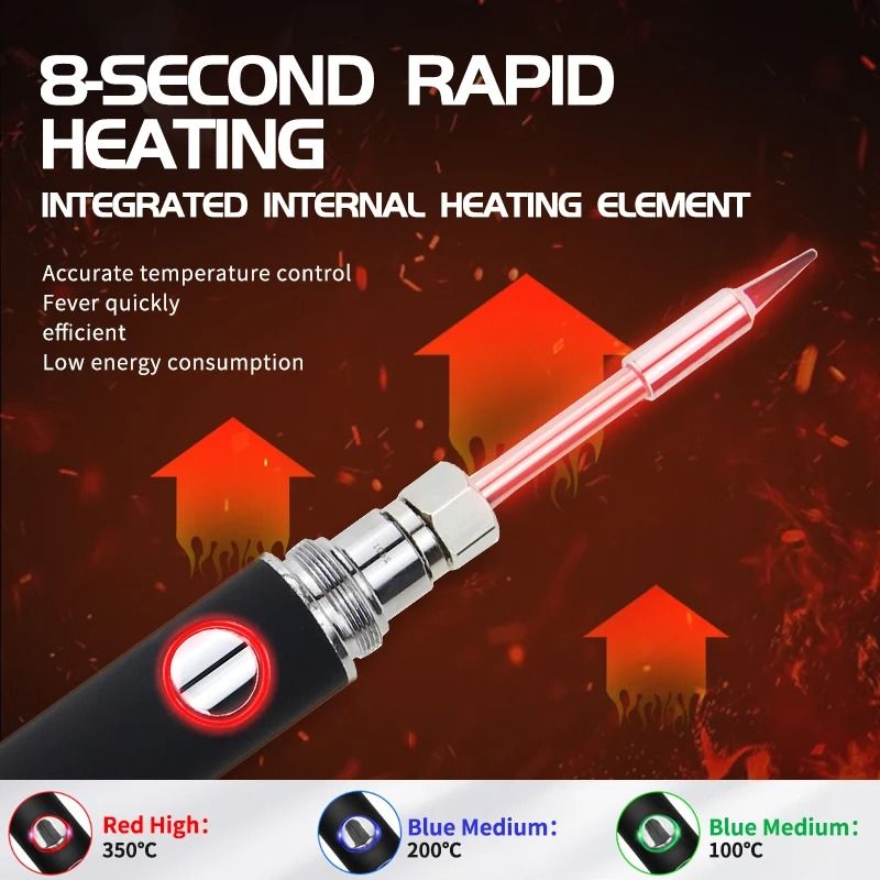Cordless USB Soldering Iron Pen With 3 Tips 3